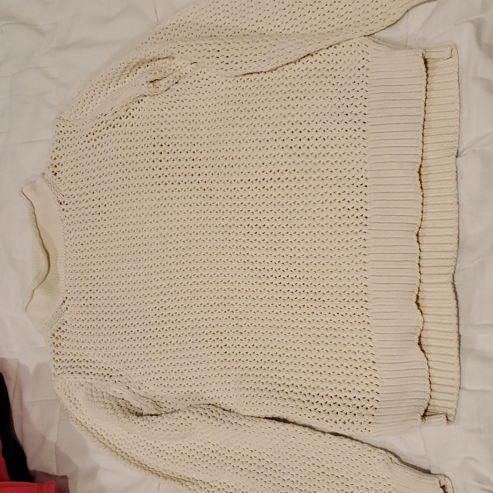 Like new J Crew girls mock neck cream sweater 14